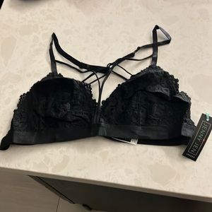 Cute sexy Jet black lingerie strapped bralette X-large